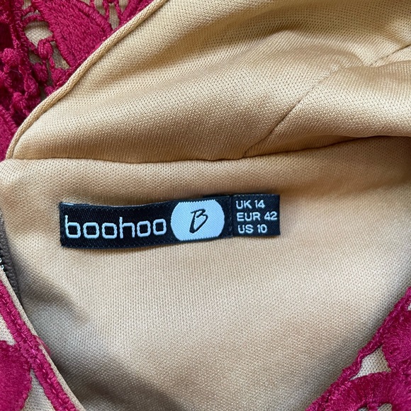 ASOS Boohoo Red Lace Midi Dress - Picture 7 of 7